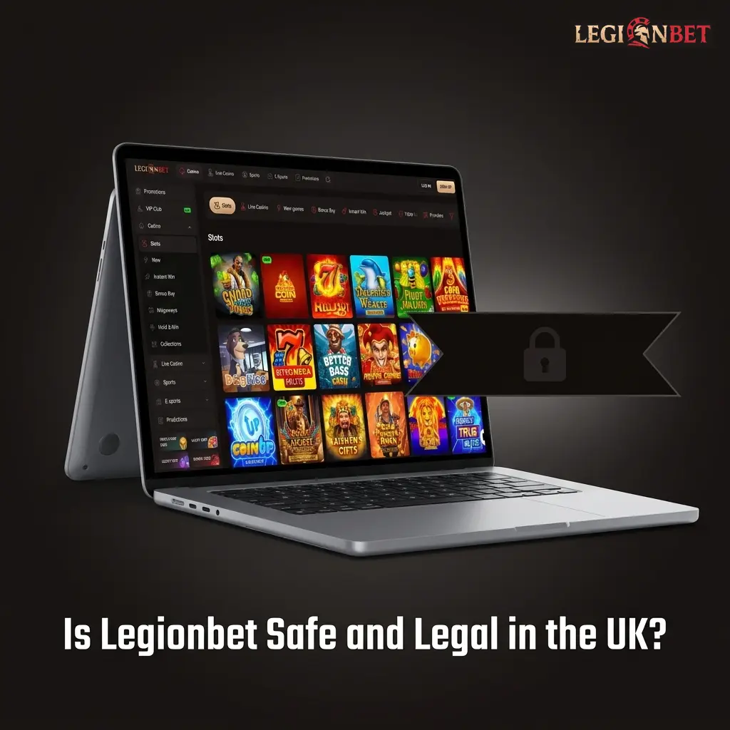 Legionbet casino site with SSL security badge, KYC verification and responsible gambling tools for UK players