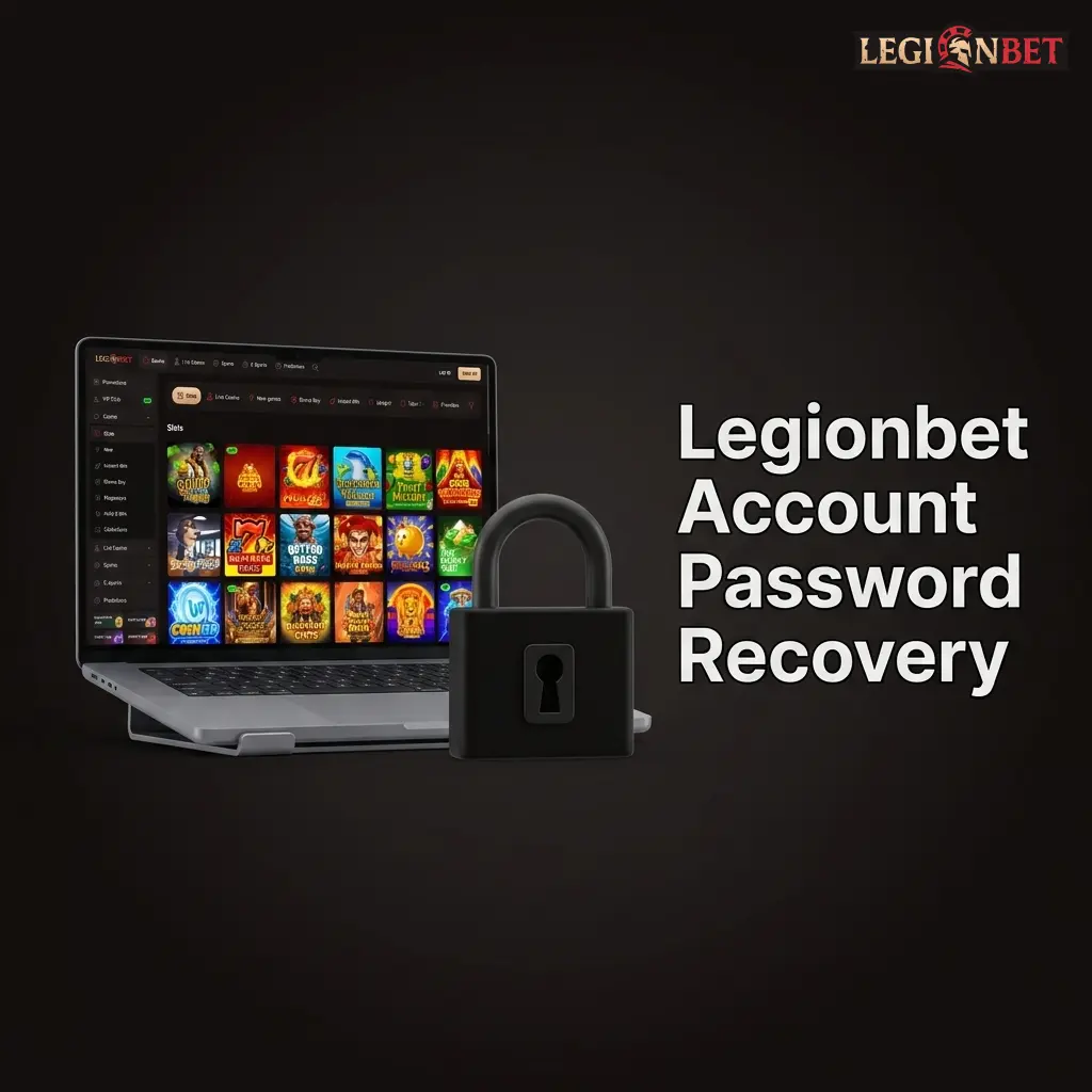 Legionbet account password recovery steps showing forgot password link, email reset process and new password setup