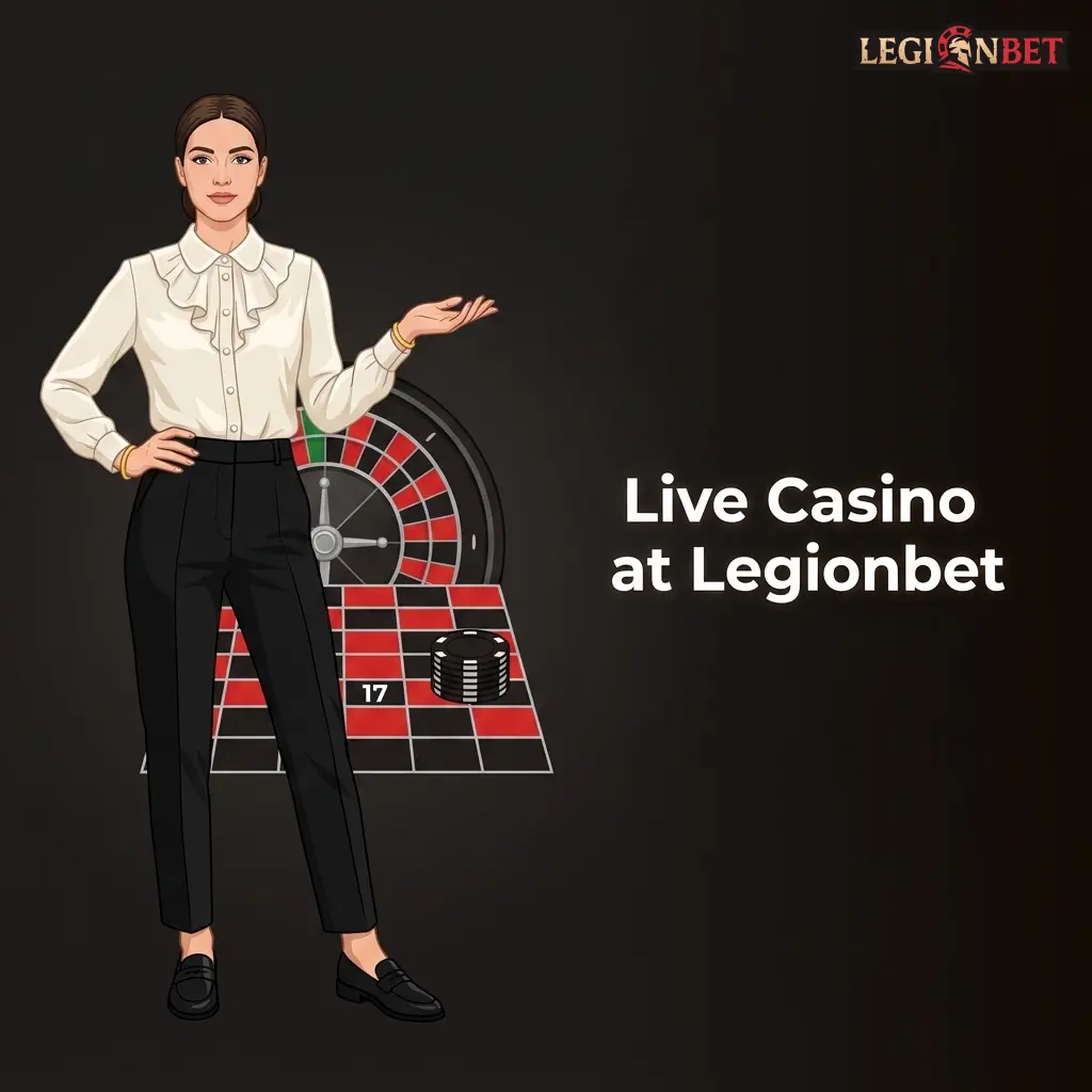 Professional live casino dealers at Legionbet with HD streaming, offering blackjack, roulette, baccarat and game shows