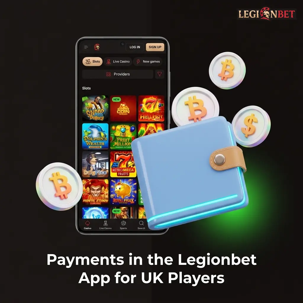 Legionbet app payment methods for UK players including Visa, Mastercard, and cryptocurrencies like BTC, ETH, and USDT